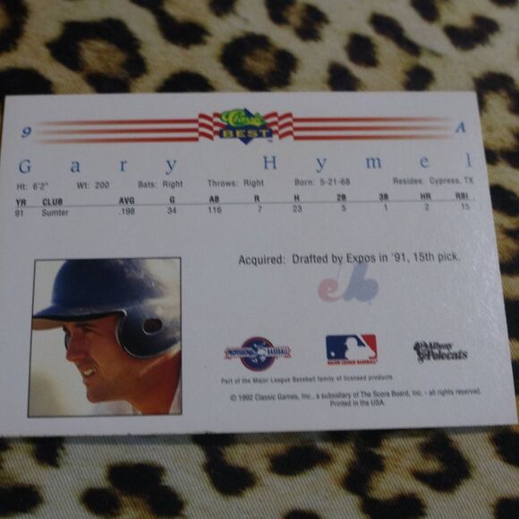 Gary Hymel #9 Baseball Card - Picture 2 of 2